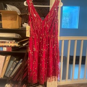 Red dress from southern fried chics boutique